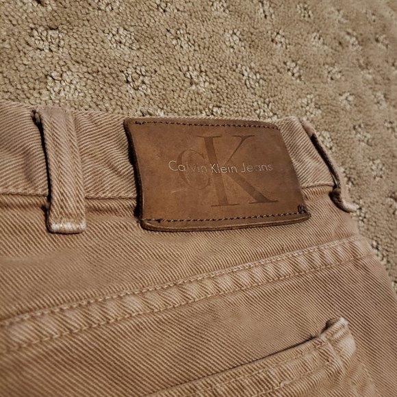 Vintage Calvin Klein Jeans Men's 38 Tan Made in USA Easy Fit Stonewash Denim 90s - Picture 4 of 14